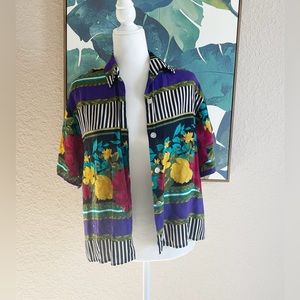 Vintage Hawaiian stripe button down